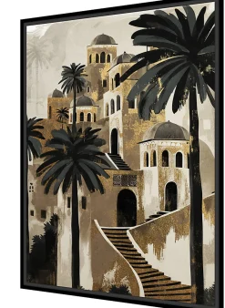 Toile encadrée Oasis paisible, brillant, cadre noir 50 x 70cm Dada Art