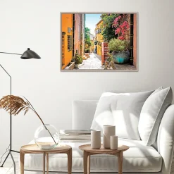Toile imprimée Canvas Ruelle Provence montée sur châssis bois en pin 60x80 cm