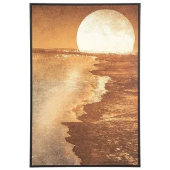 Toile imprimée encadrée Soleil - bois - 60x90 cm - Atmosphera