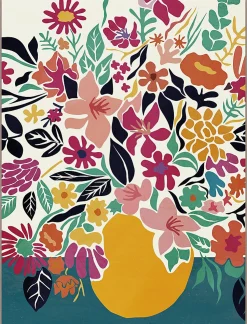 Toile imprimée fleurs Dada Art l.60 x H.80 cm multicolore