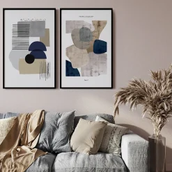 Toile imprimée minimal art Abstract collection figure n°2 l.50 x H.70 cm
