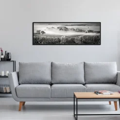 Toile imprimée Vignes montée sur châssis bois en pin 45x130 cm