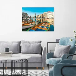 Toile imprimée ville de Sète Dada Art montée sur châssis bois en pin 60x80 cm