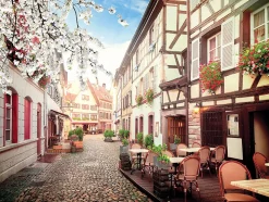 Toile imprimée ville en Alsace Dada Art montée sur châssis bois en pin 60x80 cm