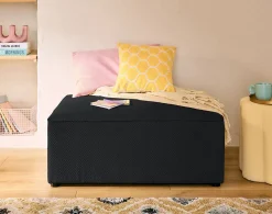 Topaze - pouf - en velours texturé - Best Mobilier