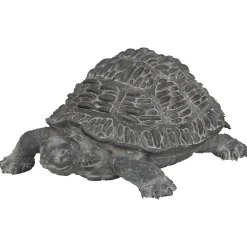 Tortue déco extérieur Francky H.21,5cm résine gris - Atmosphera