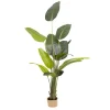Traveller Banana 210 - Plante artificielle décorative de bananier tropical H210 cm pour l'intérieur et l'extérieur avec pot Beige