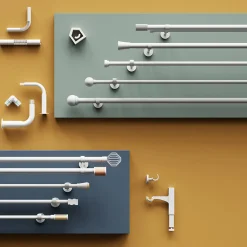 Tringle à rideau Anafi métal blanc mat Ø28 x L.250cm GoodHome