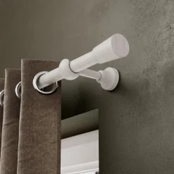 Tringle à rideau Chalki bois de frêne blanc Ø28 x L.250cm GoodHome