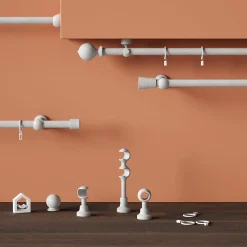 Tringle à rideau Chalki bois de frêne blanc Ø28 x L.250cm GoodHome