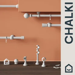 Tringle à rideau Chalki bois de frêne blanc Ø28 x L.250cm GoodHome