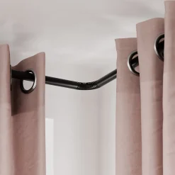 Tringle à rideau coudée Araxos métal noir Ø19mm GoodHome