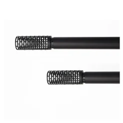 Tringle à Rideau, Extensible 1m20 à 2m10, Diamètre 25 à 28 mm, Noir, Contemporaine, Kit complet