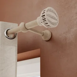 Tringle à rideau Symi bois effet chêne beige Ø28 x L.200 GoodHome