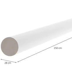 Tringle à rideau Volos métal blanc et bois Ø28 x L.250cm GoodHome