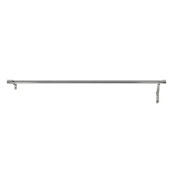 Tringle à rideaux Athens GoodHome effet nickel gris satin L.120/120cm