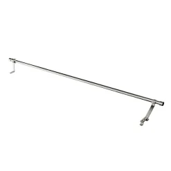 Tringle à rideaux Athens GoodHome effet nickel gris satin L.120/120cm