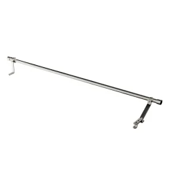 Tringle à rideaux Athens GoodHome effet nickel gris satin L.100/100cm
