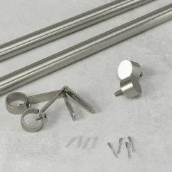 Tringle à rideaux en métal nickel Cappa Longueur réglable de 168 à 305 cm