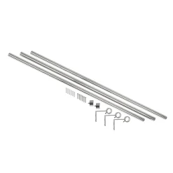 Tringle à rideaux en métal nickel Cappa Longueur réglable de 168 à 305 cm