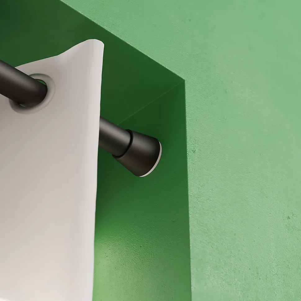 Tringle à rideaux extensible Araxos GoodHome noir mat L.90/120cm