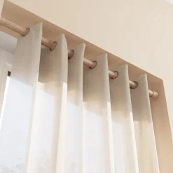 Tringle à rideaux extensible Syros GoodHome effet chêne mat L.60/90cm