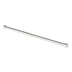 Tringle à rideaux extensible Athens GoodHome effet nickel gris satin L.60/90cm