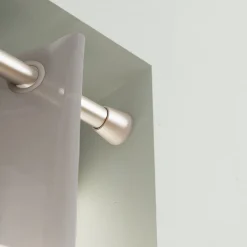 Tringle à rideaux extensible Athens GoodHome effet nickel gris satin L.60/90cm
