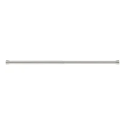 Tringle à rideaux extensible Athens GoodHome effet nickel gris satin L.90/120cm