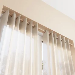 Tringle à rideaux extensible Syros GoodHome effet chêne mat L.200/330cm