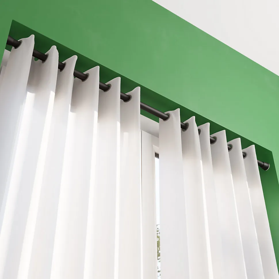 Tringle à rideaux extensible Araxos GoodHome noir mat L.200/330cm