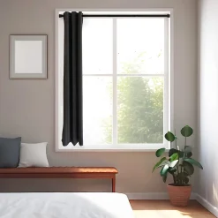 Tringle à rideaux extensible Araxos GoodHome noir mat L.200/330cm