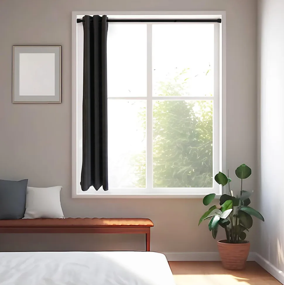 Tringle à rideaux extensible Araxos GoodHome noir mat L.200/330cm