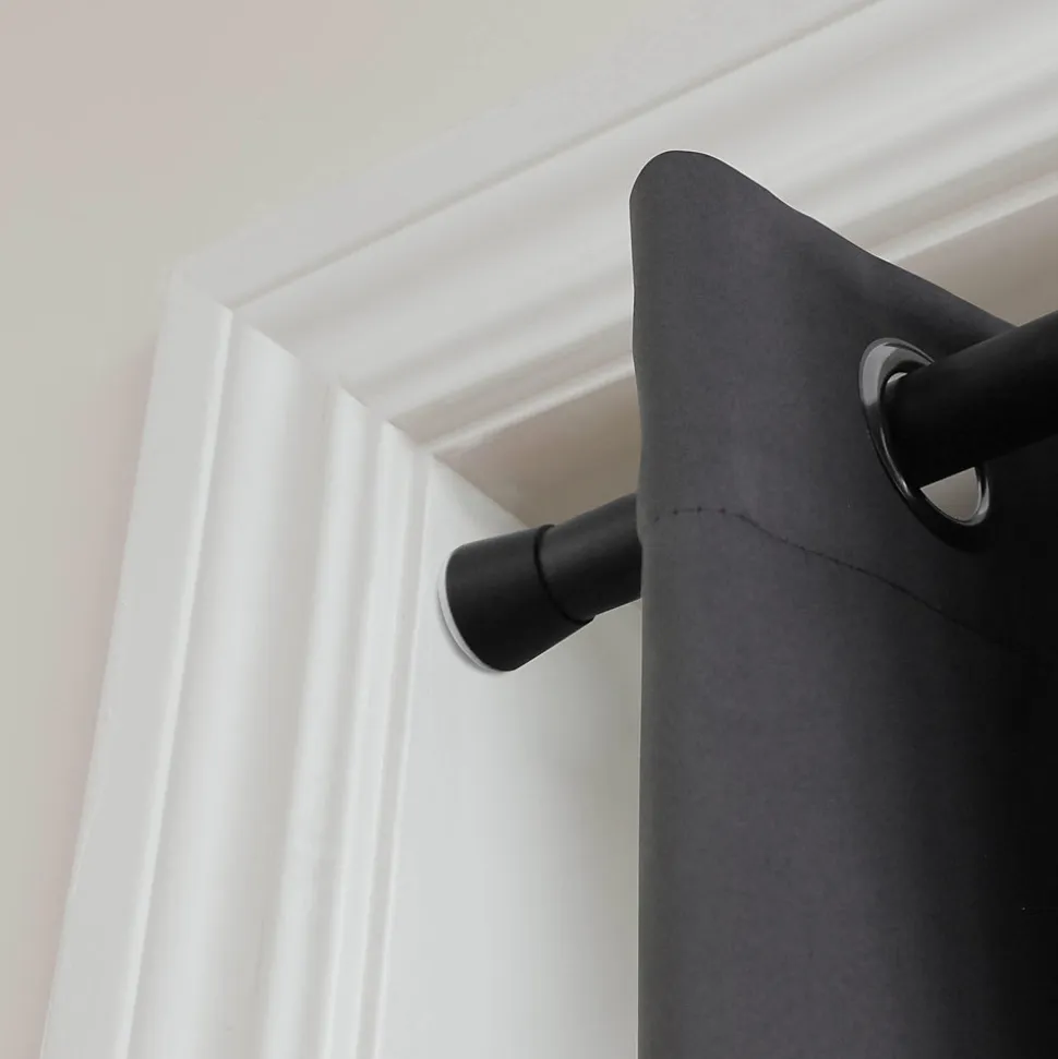 Tringle à rideaux extensible Araxos GoodHome noir mat L.200/330cm