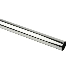 Tringle à rideaux GoodHome Olympe L.300cm ⌀19cm chromé