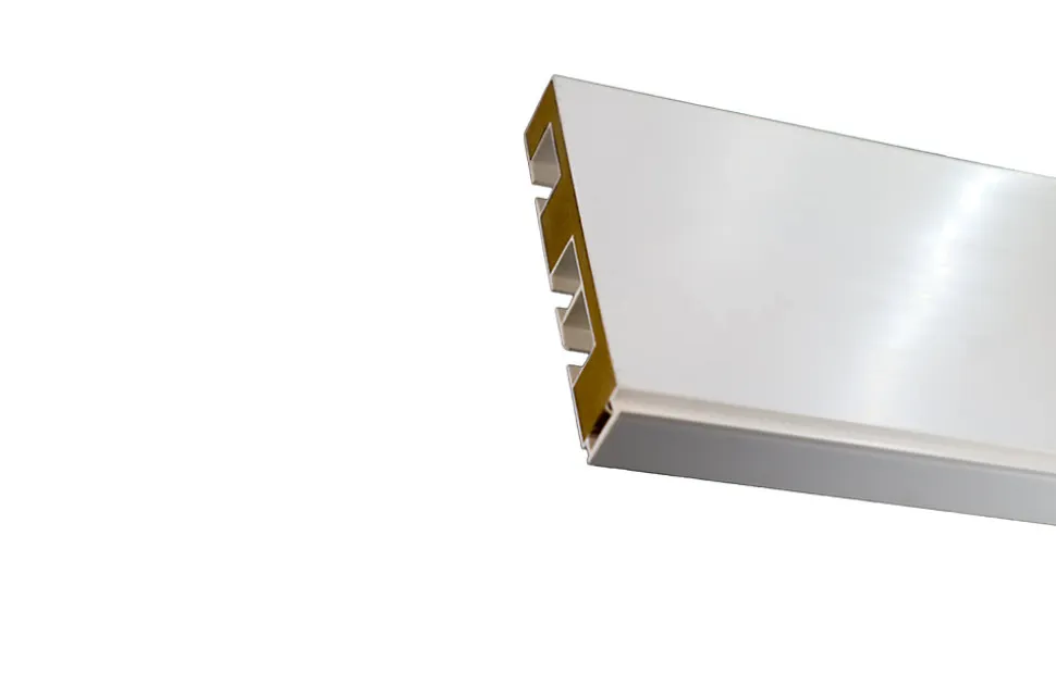 Tringle déco Rail PVC 3 voies avec profil de décoration blanc 200cm