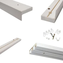Tringle déco Rail PVC blanc 2 voies de 200cm