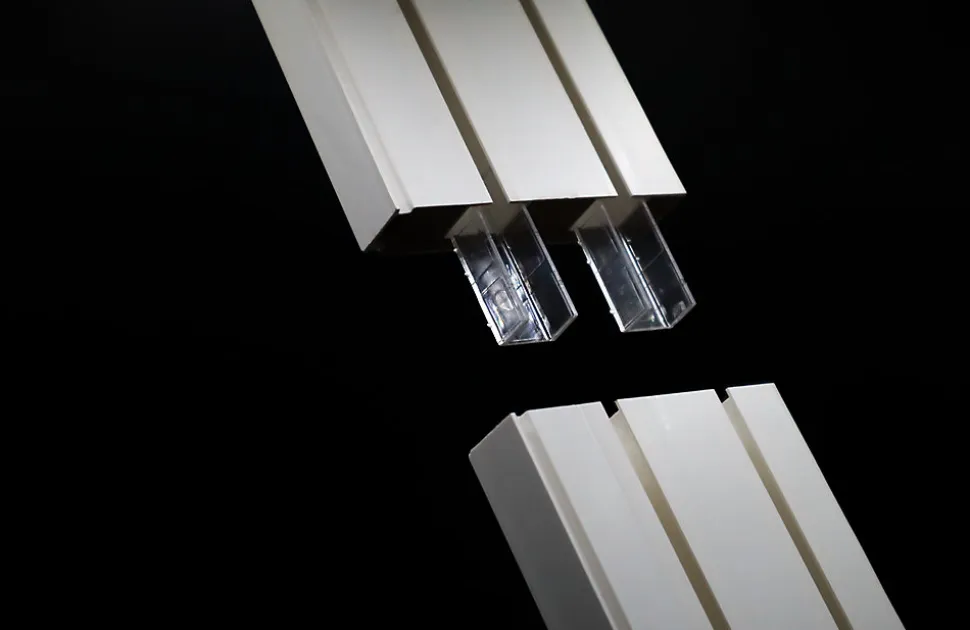 Tringle déco Rail PVC blanc 2 voies de 150cm
