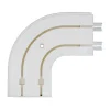 Tringle déco Retour gauche 2 voies 150x150mm pour rail PVC