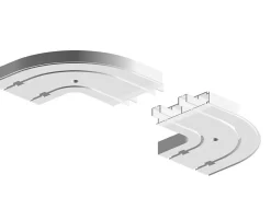 Tringle déco Retour gauche 2 voies 150x150mm pour rail PVC