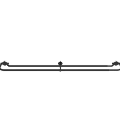 Tringle double incurvée extensible noir mat D19/16 mm / 140 à 220 cm