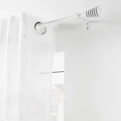 Tringle extensible en en kit avec embout évasé (120-210 cm - Blanc)