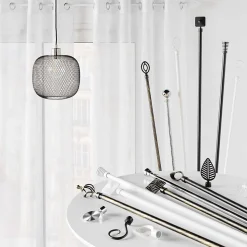 Tringle extensible en en kit avec embout évasé (120-210 cm - Blanc)
