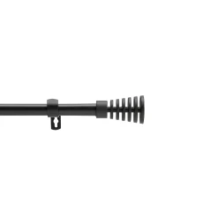 Tringle extensible en en kit avec embout évasé (120-210 cm - Noir)