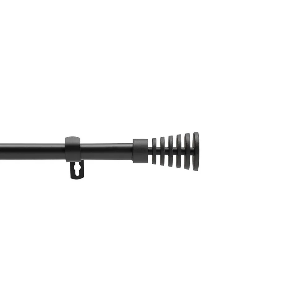 Tringle extensible en en kit avec embout évasé (120-210 cm - Noir)