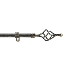 Tringle extensible en kit patiné (120-210 cm - Noir)