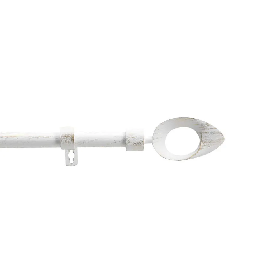 Tringle extensible en kit patiné or (120-210 cm - Blanc)