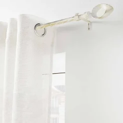 Tringle extensible en kit patiné or (120-210 cm - Blanc)