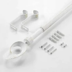 Tringle extensible en kit patiné or (120-210 cm - Blanc)