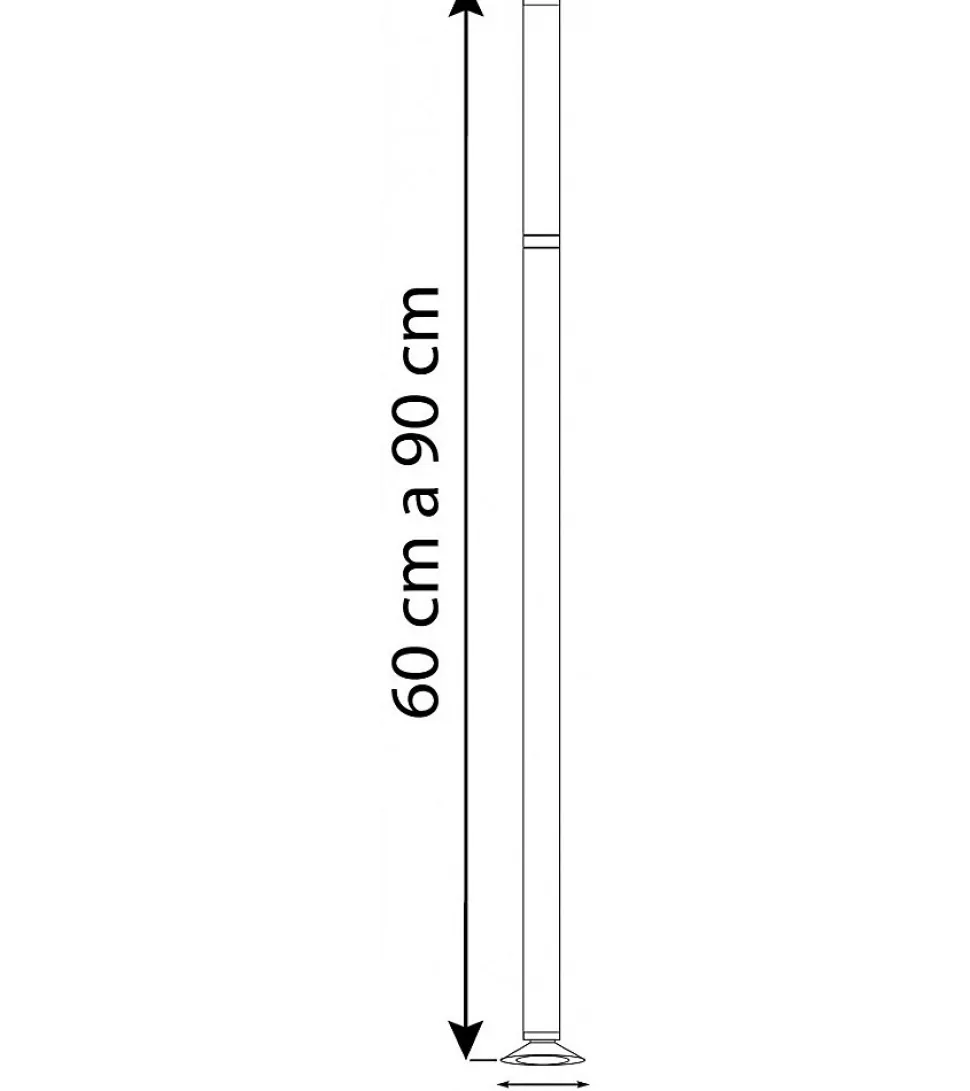 Tringle extensible entre 2 murs sans percage nickel mat - 60 à 90 cm - Nickel mat